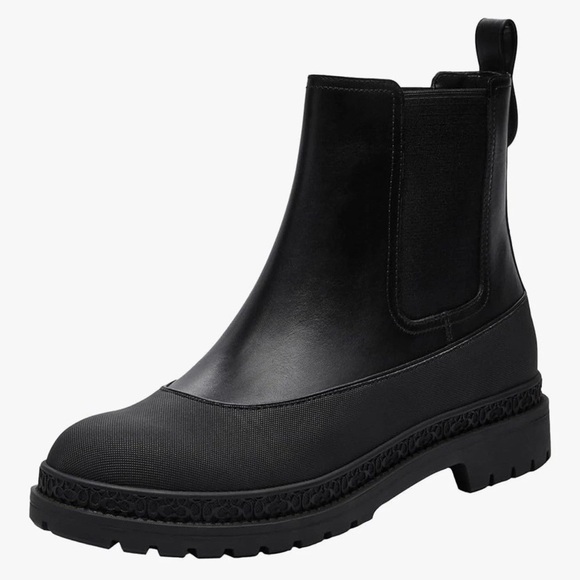 Coach Men's Leather Boots Carver, Black Size 8.5 US MSRP $295 - Picture 1 of 5